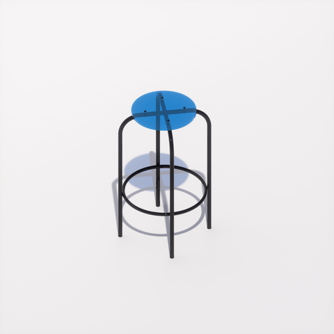 TABOURET HAUT - PLEXIGLASS ACRYLIQUE - BLACK POP
