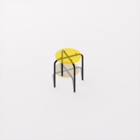 TABOURET - PLEXIGLASS ACRYLIQUE - BLACK POP