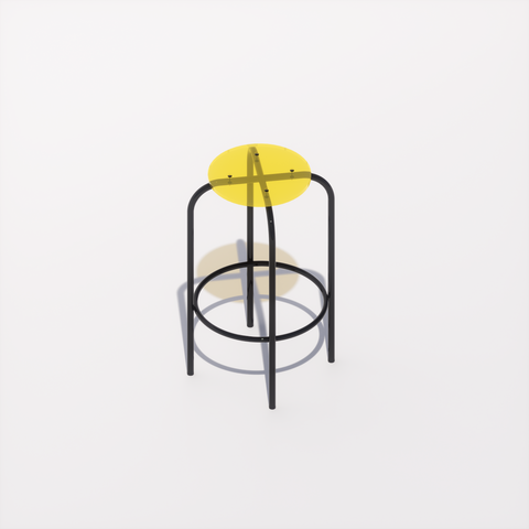 TABOURET HAUT - PLEXIGLASS ACRYLIQUE - BLACK POP