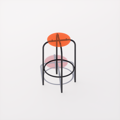 TABOURET HAUT - PLEXIGLASS ACRYLIQUE - BLACK POP