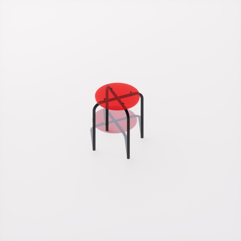 TABOURET - PLEXIGLASS ACRYLIQUE - BLACK POP