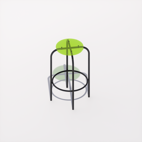 TABOURET HAUT - PLEXIGLASS ACRYLIQUE - BLACK POP