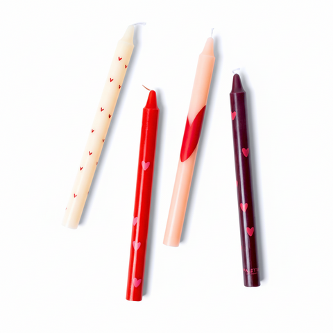 GRANDES BOUGIES - LOT DE 4 - COEURS