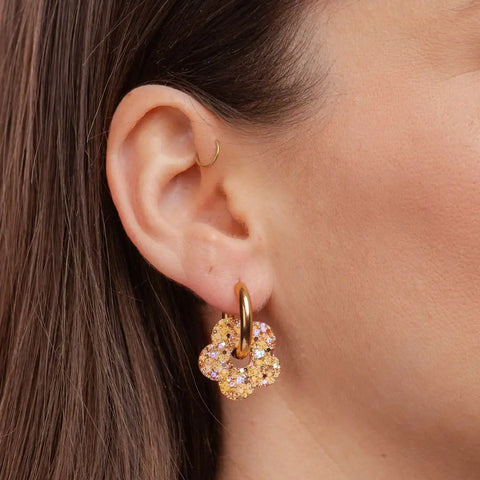 BOUCLES D'OREILLES PAILLETTES - CREOLES FLEURS