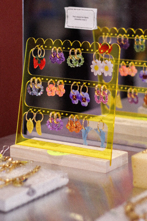 BOUCLES D'OREILLES PAILLETTES - TOURNESOLS