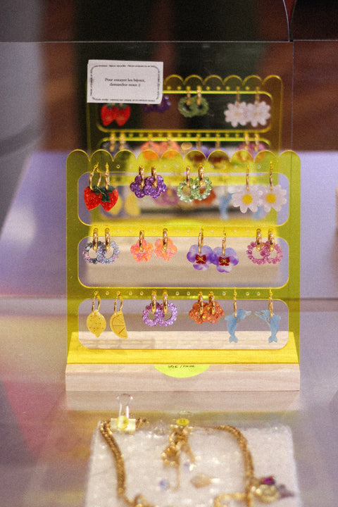BOUCLES D'OREILLES PAILLETTES - TOURNESOLS