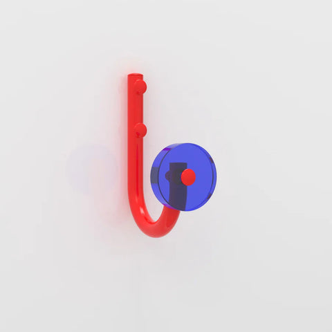 PATÈRE - PLEXIGLASS ACRYLIQUE - ROUGE/BLEUE