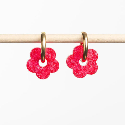 BOUCLES D'OREILLES PAILLETTES - CREOLES FLEURS