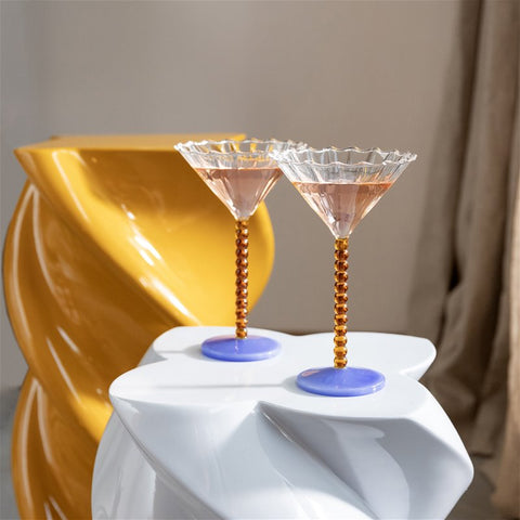 VERRES COCKTAILS - PERLES (LOT DE 2)