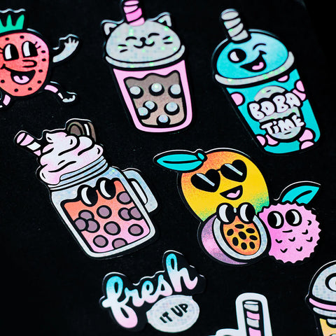 PLANCHE STICKER BRILLANT & FLUORESCENT - BIG COLLECTION