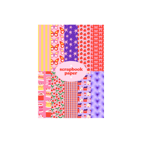SET 10 FEUILLES A5 JOURNALING & SCRAPBOOKING - FRUIT & PAPILLON