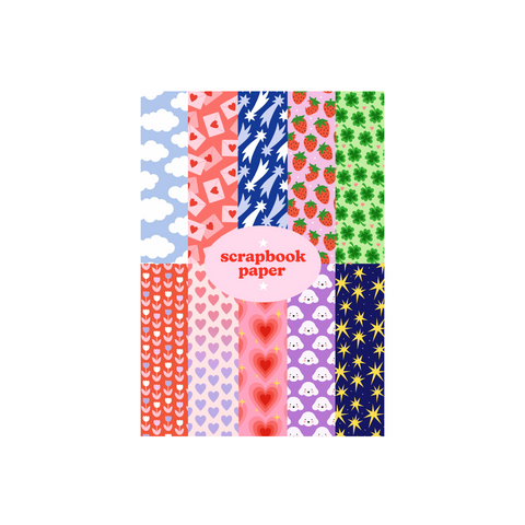SET 10 FEUILLES A5 JOURNALING & SCRAPBOOKING - COEUR & NUAGE