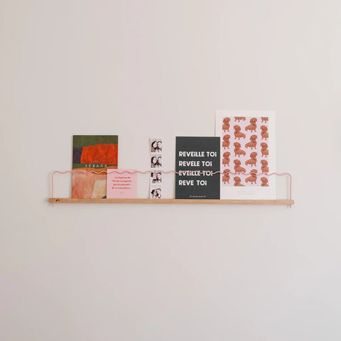 ETAGERE PHOTO MURALE - ONDES ROSES