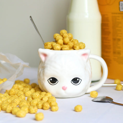 MUG CERAMIQUE - CHAT BLANC