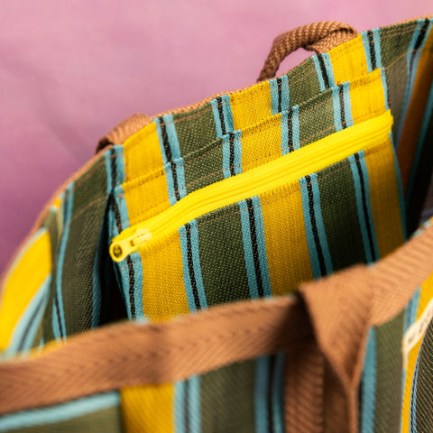 SAC TOTE BAG RAYURES - NYLON RECYCLE