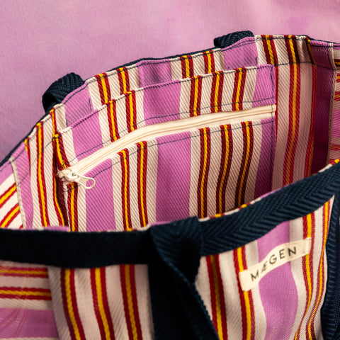 SAC TOTE BAG RAYURES - NYLON RECYCLE