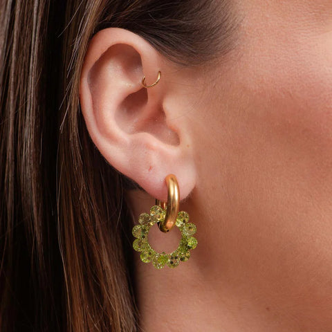 BOUCLES D'OREILLES - TOURNESOL PAILLETTES