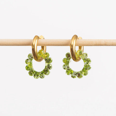 BOUCLES D'OREILLES - TOURNESOL PAILLETTES