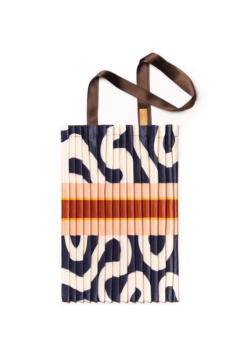 TOTE BAG LEGER GRAPHIQUE - SOIE SYNTHETIQUE PLISSÉE