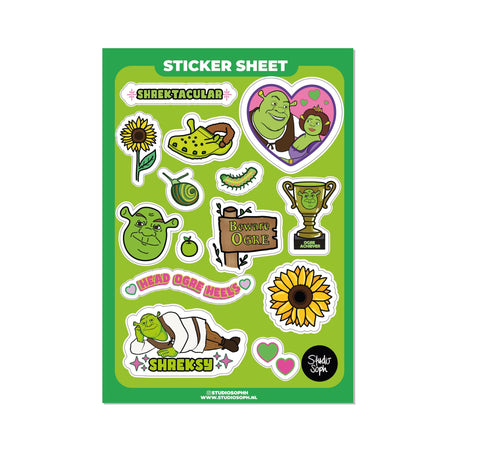PLANCHE 15 STICKERS - SHREK