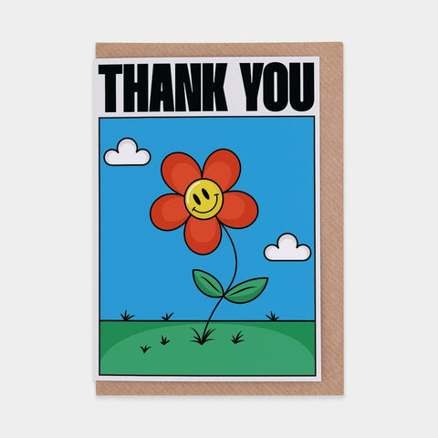 CARTE REMERCIEMENT - FLEUR SMILEY