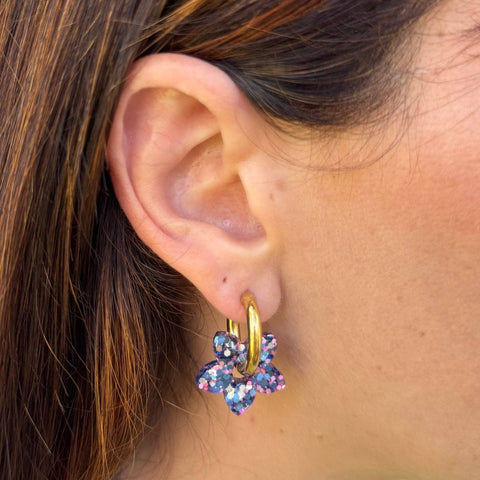 BOUCLES D'OREILLES PAILLETTES - CREOLES TIARÉ