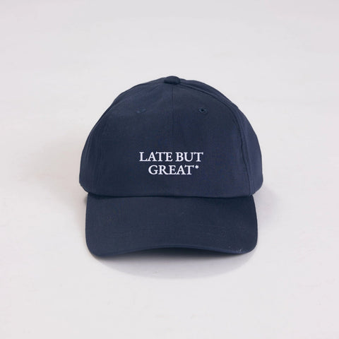 CASQUETTE BRODÉE BLEUE - LATE BUT GREAT