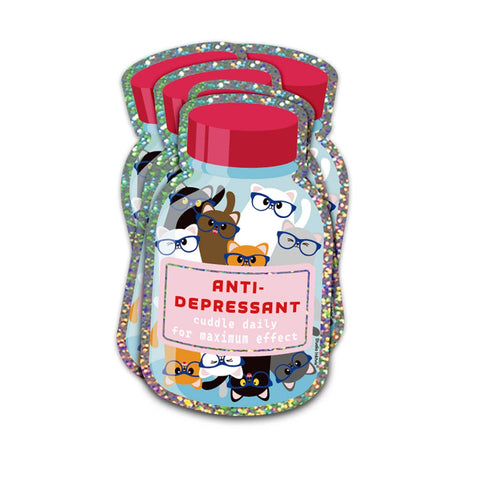 STICKER BRILLANT - ANTI DEPRESSEUR CHATS
