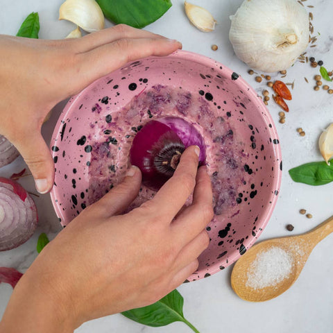 BOL CERAMIQUE ROSE, BLEU OU NOIR - RÂPE A AIL ET LEGUMES