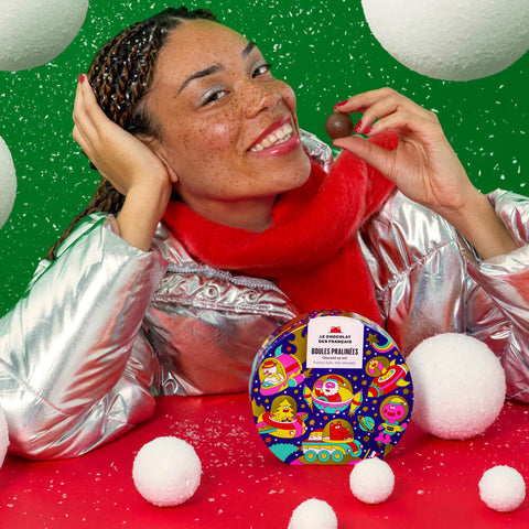 [NOEL] CHOCOLAT BIO - COFFRET PAPILLOTTES PRALINES x9