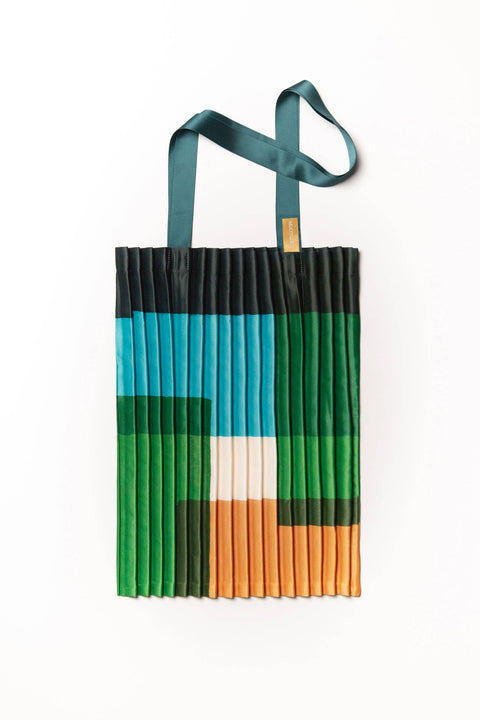 TOTE BAG LEGER GRAPHIQUE - SOIE SYNTHETIQUE PLISSÉE