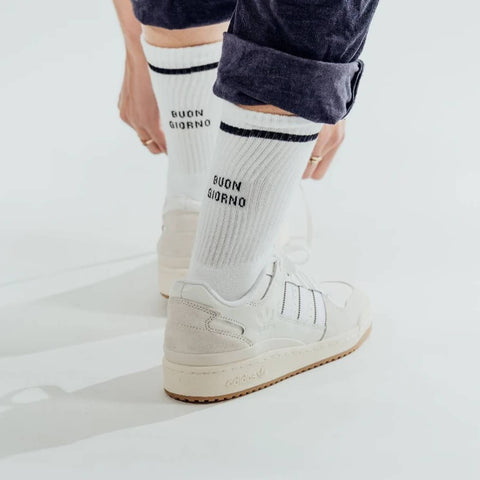 CHAUSSETTES BRODEES BLANCHES - BUON GIORNO