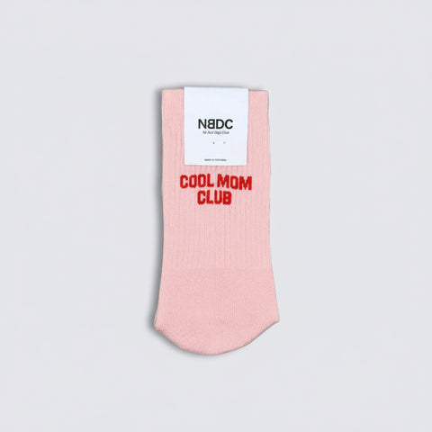 CHAUSSETTES BRODEES ROSE - COOL MOM CLUB