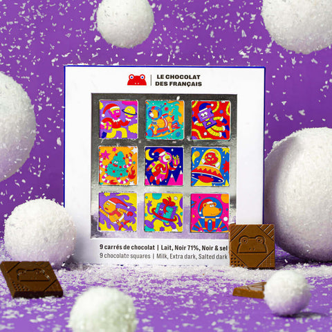 [NOEL] CHOCOLAT BIO - COFFRET CARRES x9