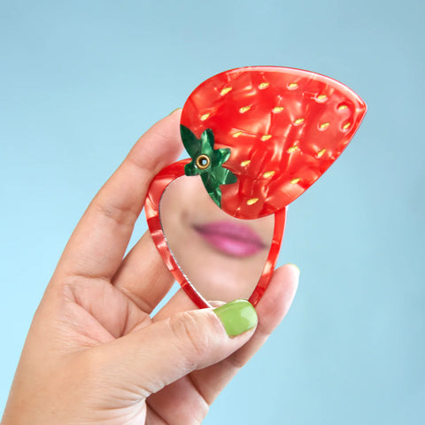 MIROIR DE POCHE - FRAISE