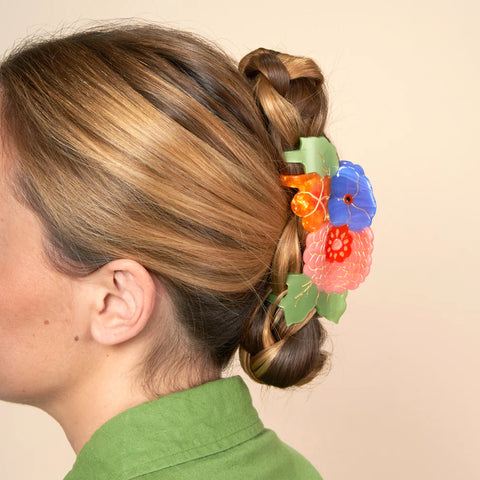 PINCE À CHEVEUX - FLEURS (FLOWER POWER)