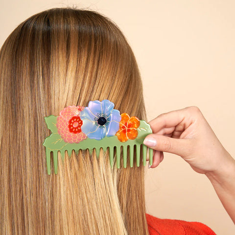 PEIGNE À CHEVEUX - BOUQUET DE FLEUR