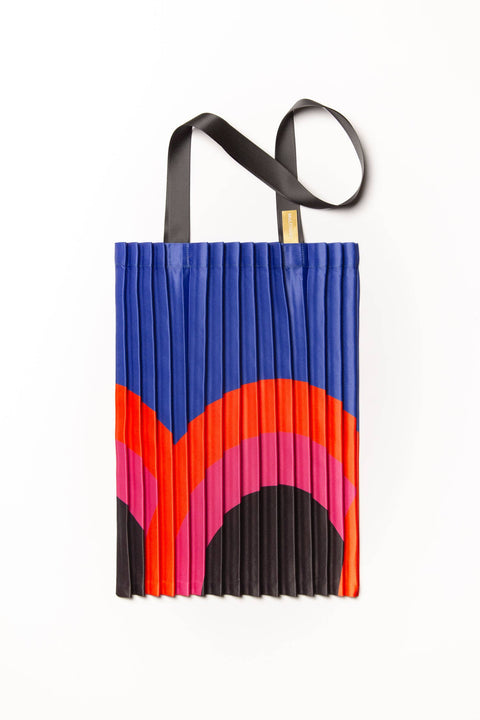 TOTE BAG LEGER GRAPHIQUE - SOIE SYNTHETIQUE PLISSÉE