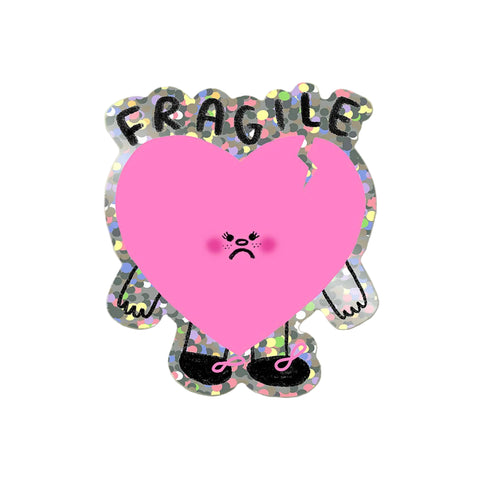 STICKER BRILLANT - COEUR FRAGILE