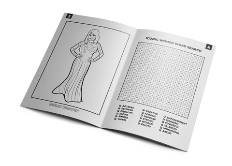 LIVRE DE JEUX & COLORIAGE - ICONIC WOMEN