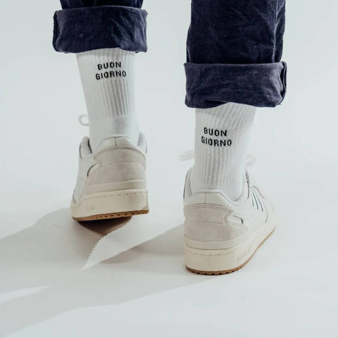 CHAUSSETTES BRODEES BLANCHES - BUON GIORNO