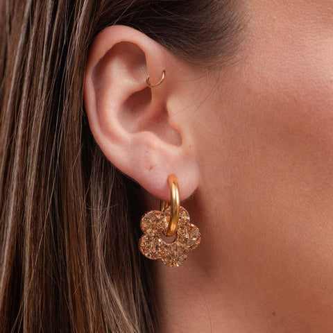 BOUCLES D'OREILLES PAILLETTES - CREOLES FLEURS