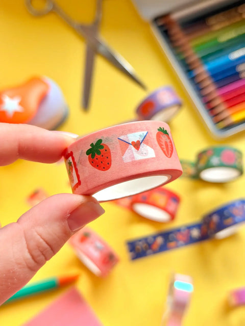 MASKING TAPE - FRAISES ROSES