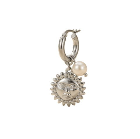 MONO BOUCLE BRELOQUE ARGENT - SOLEIL OU LUNE