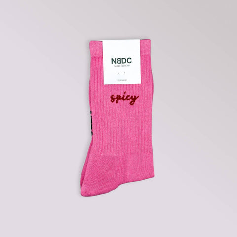 CHAUSSETTES BRODEES ROSES - SPICY