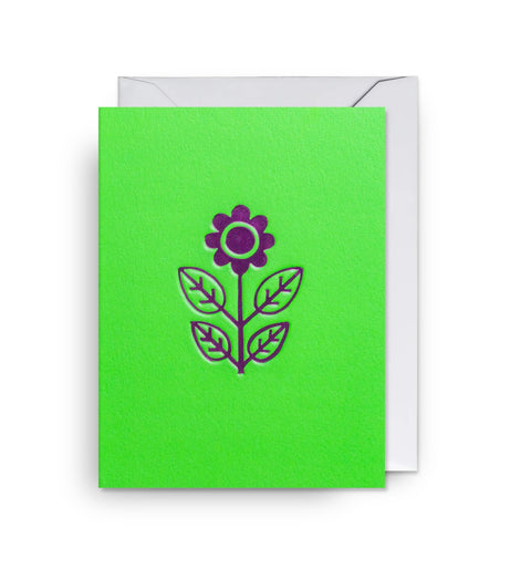 CARTE MÉTALLISÉE - VERT FLUO