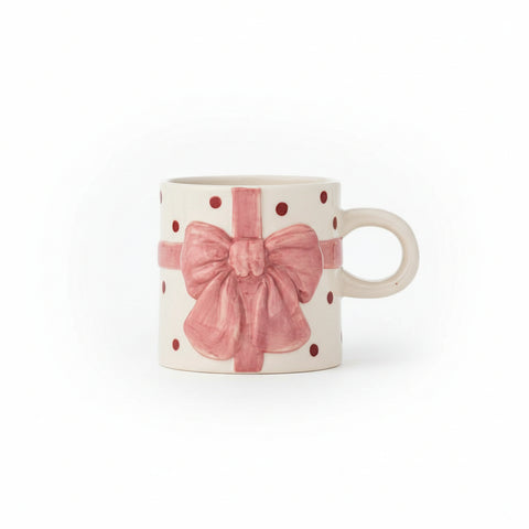 TASSE CERAMIQUE - NOEUD ROSE