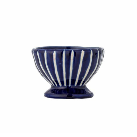 PETIT BOL CERAMIQUE - RAYURES BLEUES