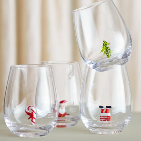 VERRE AVEC MINIATURE x4 - NOEL