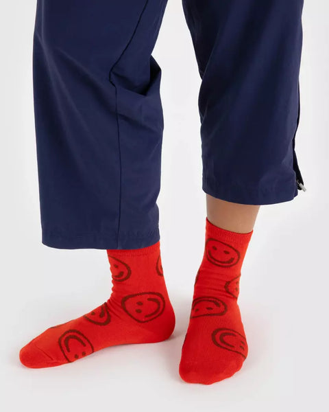 CHAUSSETTES ROUGES - SMILEY